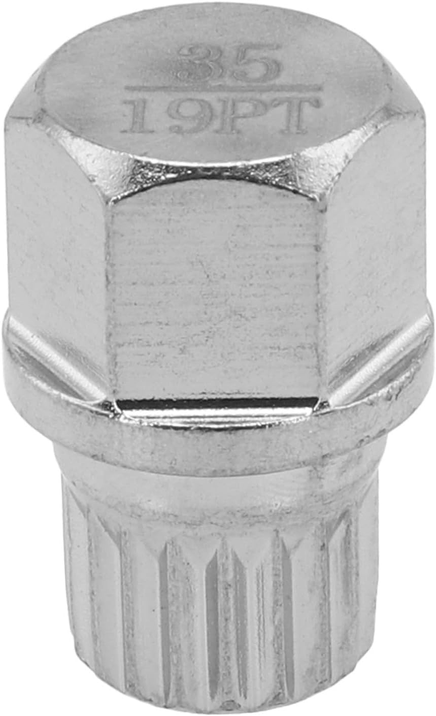 35/19PT Hollow Anti Theft Wheel Lock Lug Nut Removal Key Single for custom for BMW, Steel Construction, Rustproof Design, Silver Tone Finish