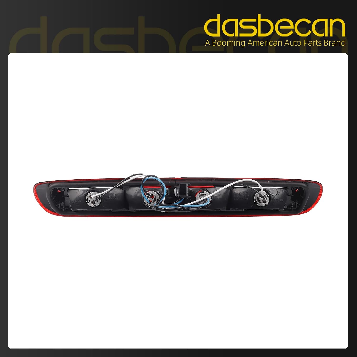 Dasbecan GM25890530 Red Rear Center High Mount Brake Light Compatible with GMC Sierra Chevy silverado 1500 2500 HD 3500 HD 2007-2014 Replace 923-247 25890530 Led Red Housing 3rd Tail Brake Lamp