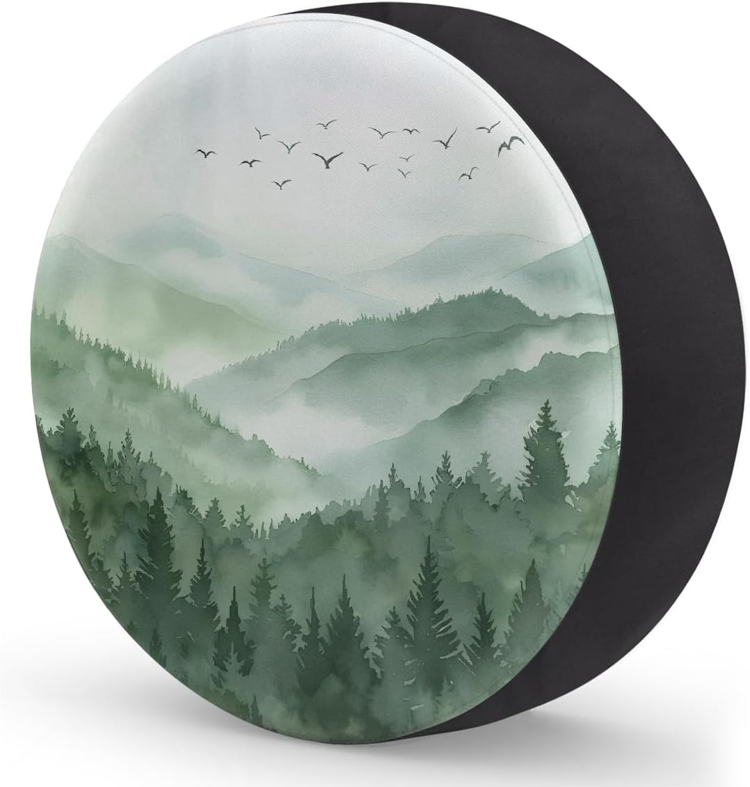 Spare Tire Cover Watercolor Wheel Covers Protectors Waterproof Dust-Proof Universal Fit Trailer, RV, SUV and Many Vehicle 15 Inch,A-139