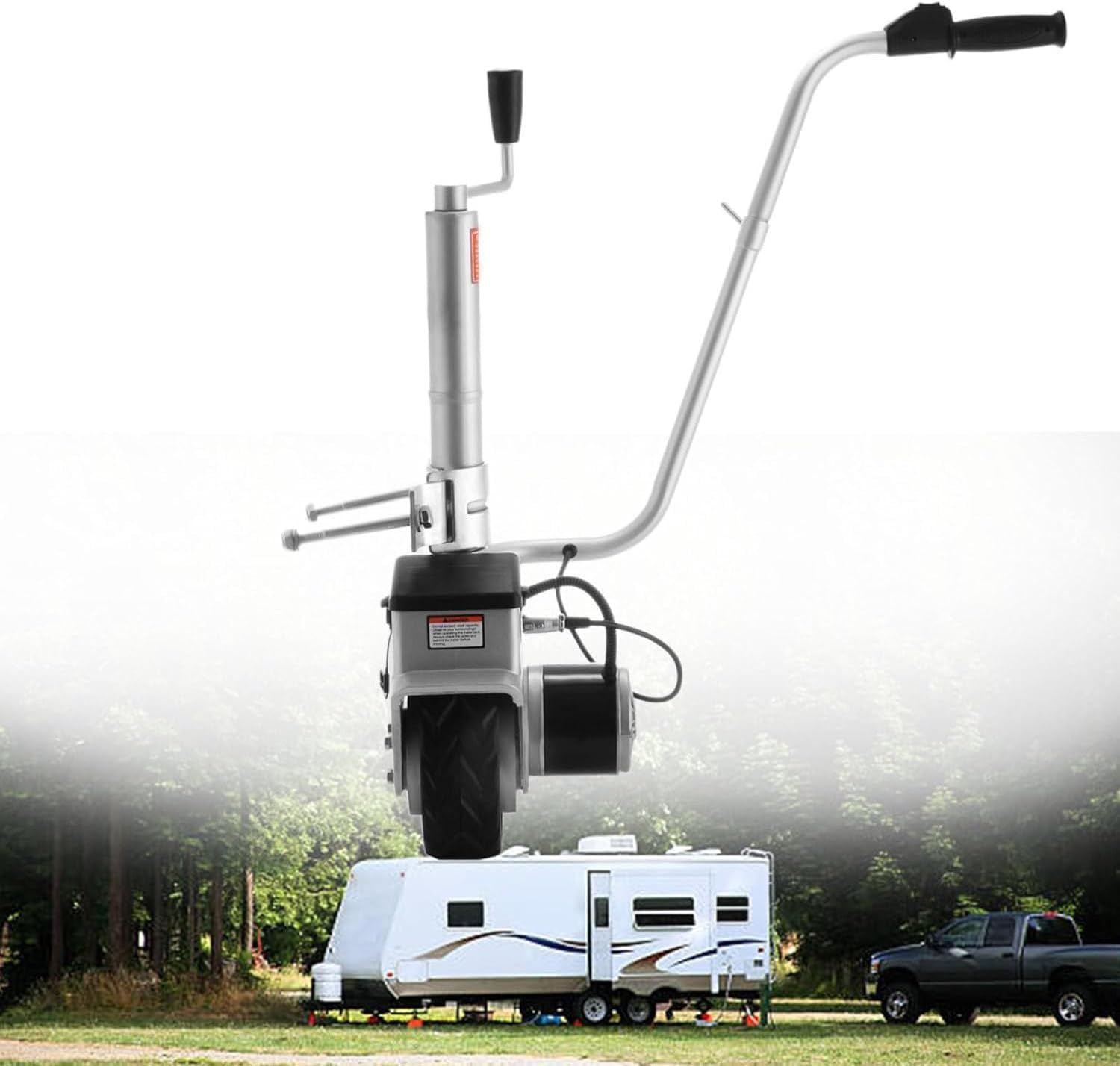 Electric Trailer Mover, 350W 12V Electric Trailer Dolly, Trailer Jockeys Wheel with 23 Ft/Min Moving Speed, 8" Rubber Tire, 5000lbs Towing Capacity, for Moving Caravan Boat