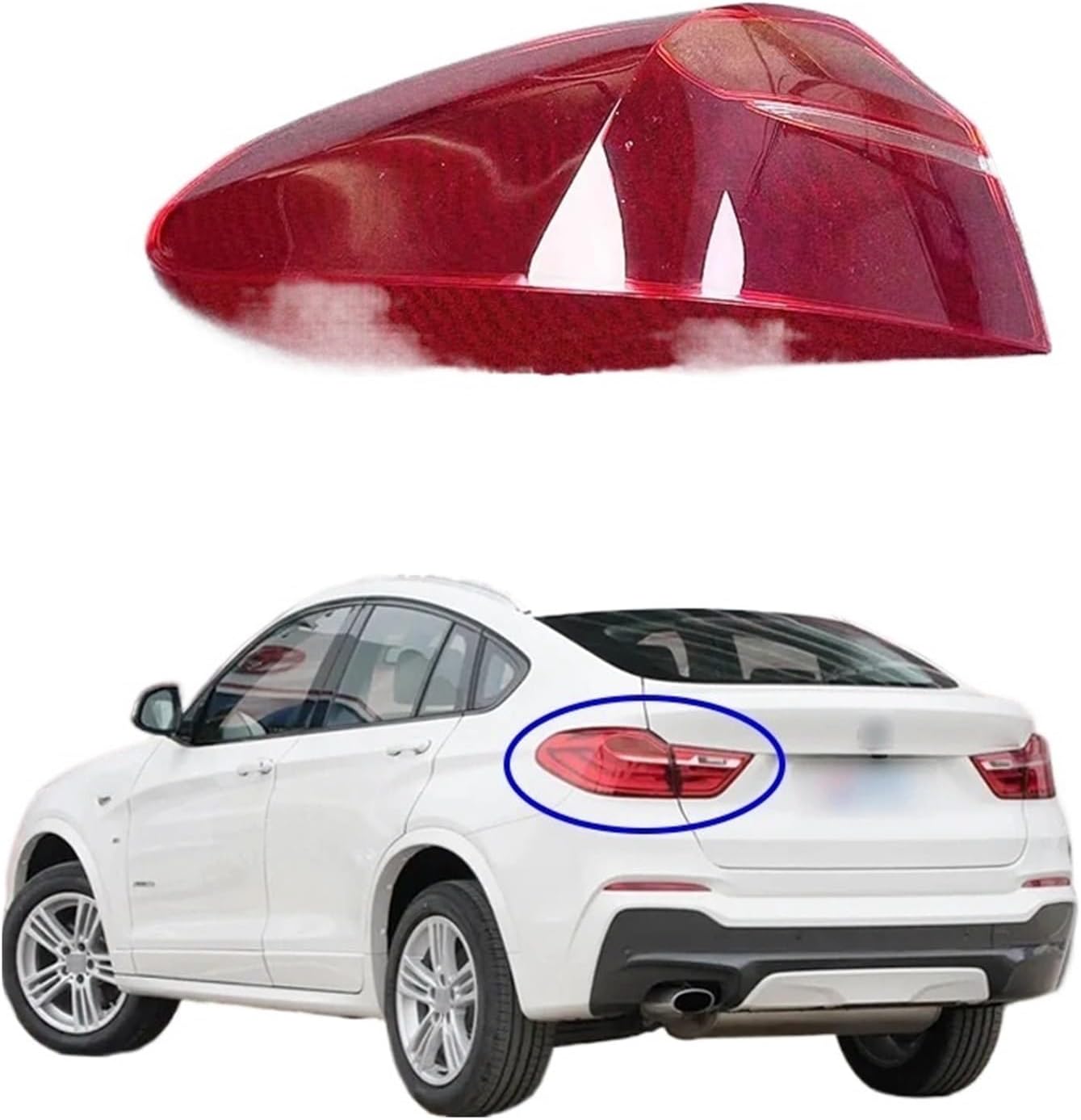 Compatible For BMW X4 F26 2014 2015 2016 2017 Car Accessories Outer Taillight Shell Rear Signal Parking Lights Cover Plexiglass(Outside Right)