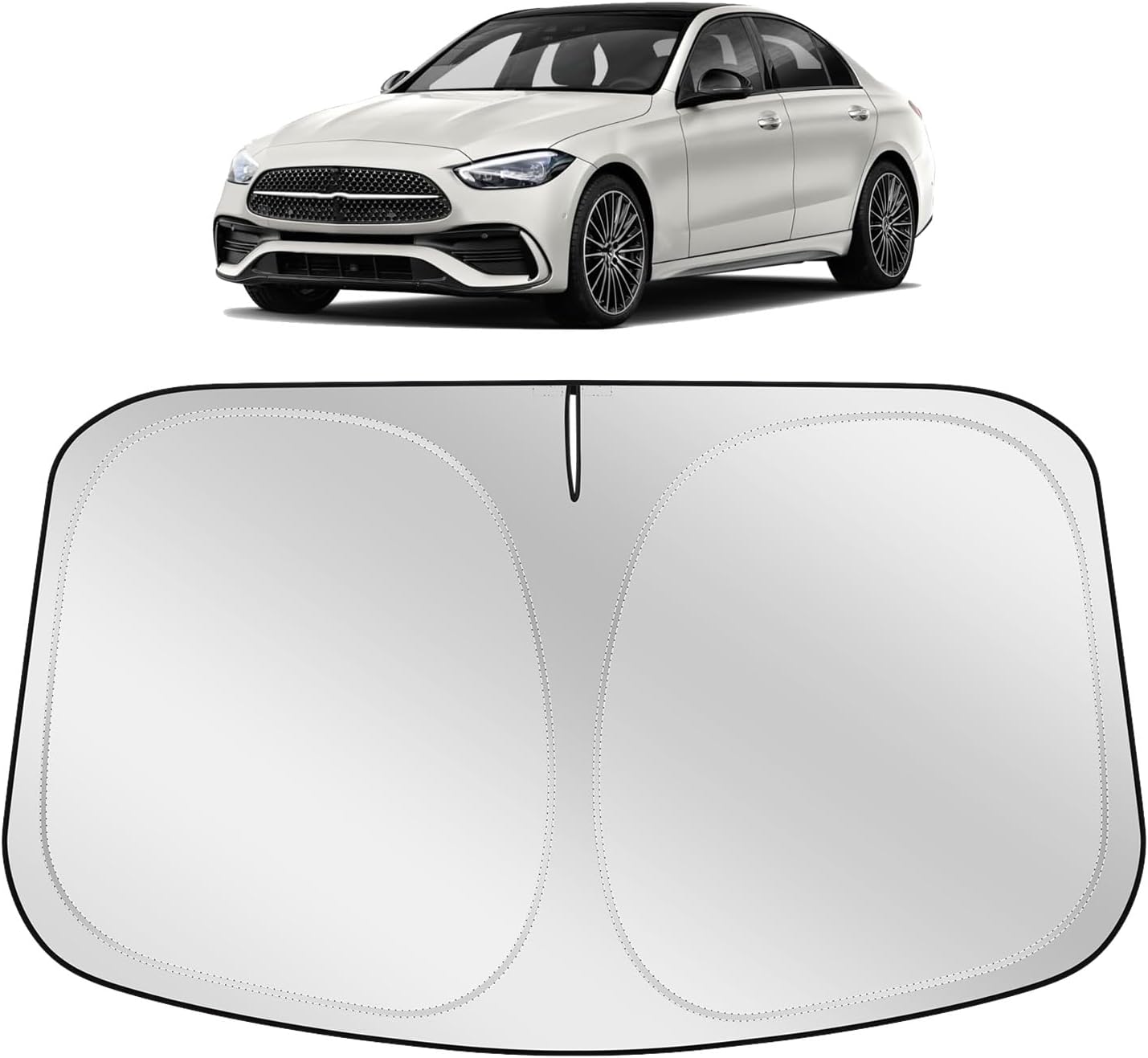 XHRING Windshield Sun Shade Sunshade Compatible with Mercedes Benz C Class C300 W205 C250 C400 2026 2025 2024 2015-2023 GLA GLA 250 GLA250 2021-2025 2026 Accessories, Car Front Window Sun Shield Cover