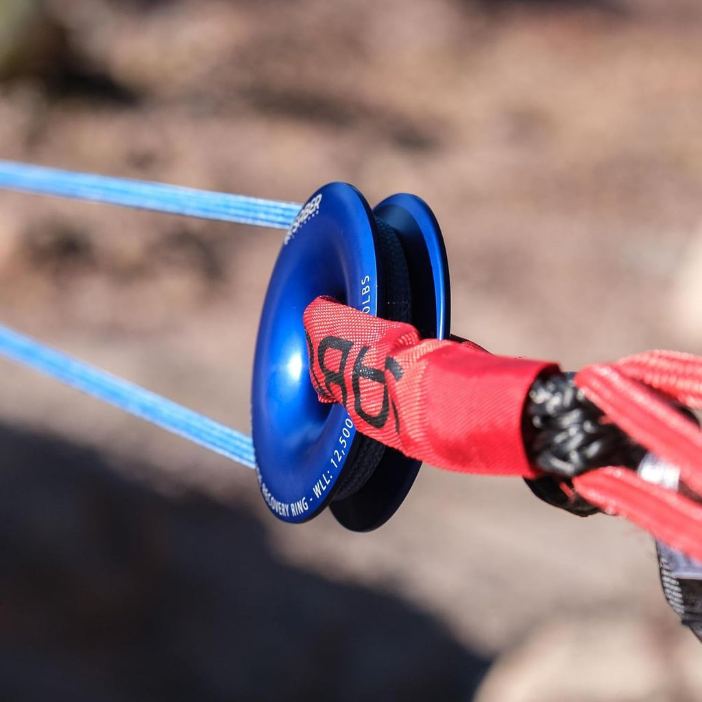 MILE MARKER SBR-12BRR Single Blue Saber Offroad EZY Glide Recovery Ring | Engineered to Maximize Capacity & Minimize Rope Wear | Heavy Duty & Lightweight