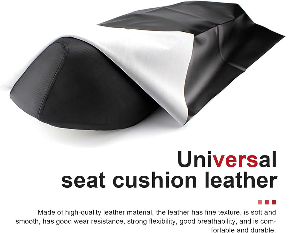 Motorcycle Seat Cover, DIY Seat Protector, Suitable for Motorcycle, Scooter or Electric Vehicle (Black, 39.37" x 27.56")