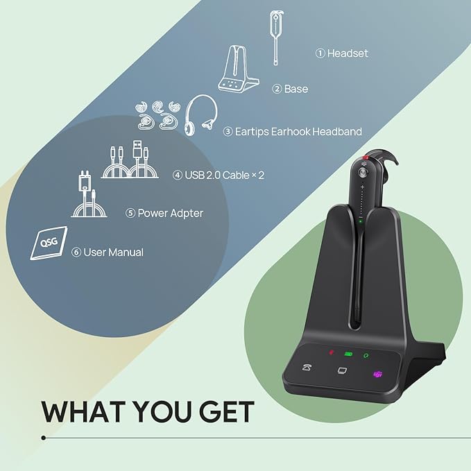 Yealink DECT Wireless Headset WH63 E2 UC, Single Ear Convertible Office Headset - Image 8