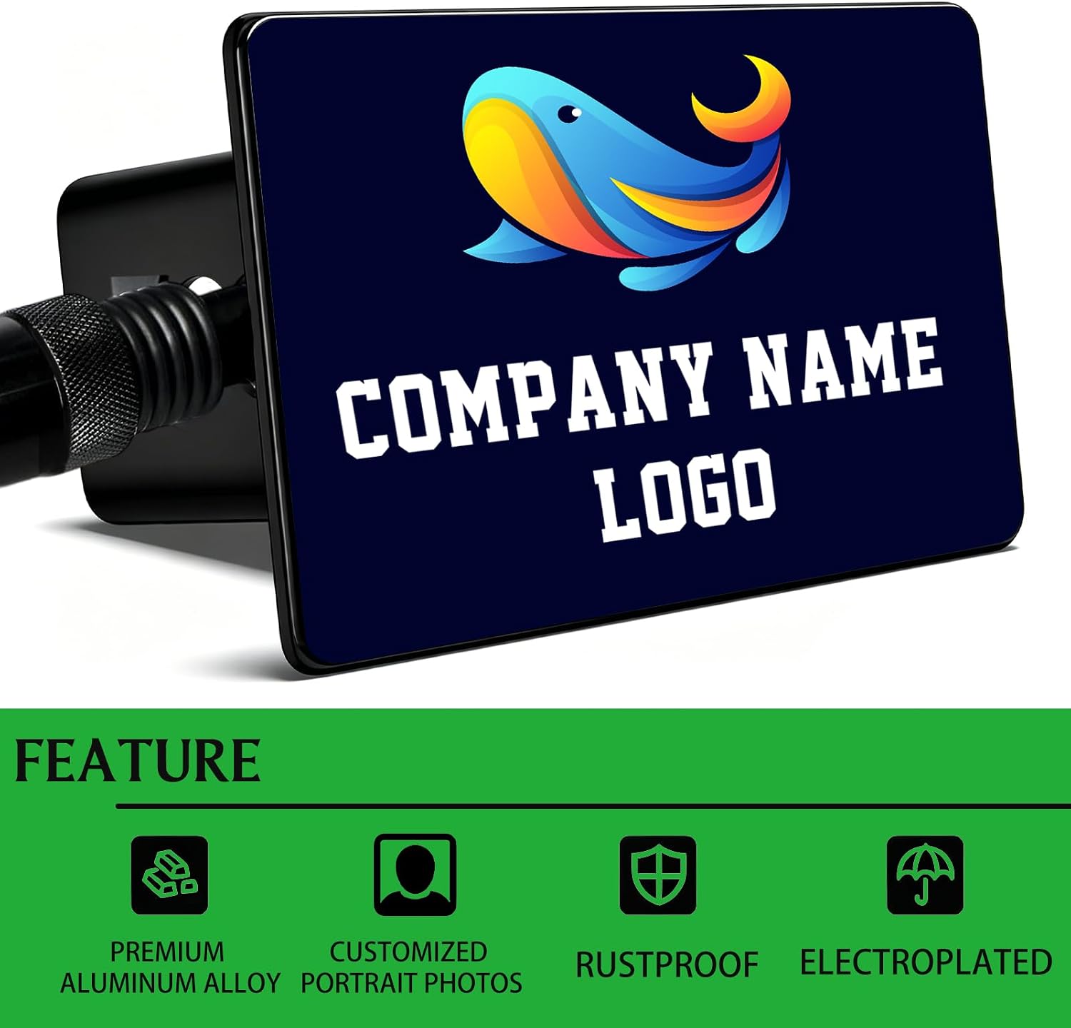 Custom Hitch Cover Personalized Metal Trailer Hitch Covers with Lock for 2 inch Receivers Truck Accessories for Car SUV