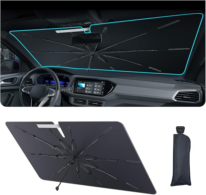 2025 Upgrade Car Windshield Sun Shade Windshield Sunshade Umbrella Protect Car by LUWU