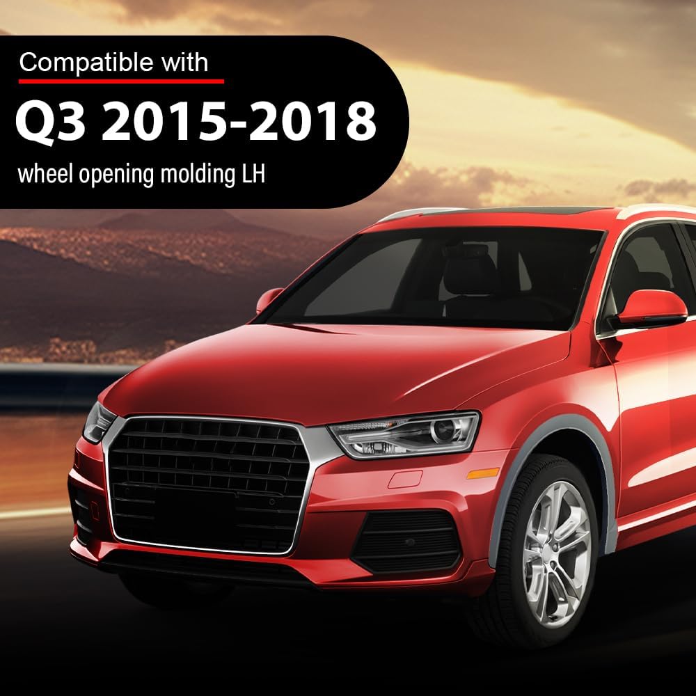 DOTCOM Front Left Fender Flare, Fit Audi Q3 2015-2018 | Wheel Opening Molding Arch Trim,Driver Side, AU0853717, 8U0853717CGRU