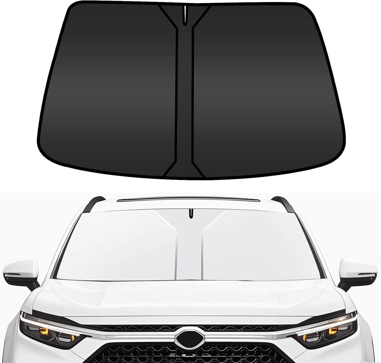 Car Windshield Sunshade, Double Thickened Sun Blocker for Front Window, UV Protection in Car, Auto Necessities Fits Most Vehicles, Baby Shade Sun Shield, Interior Visor Accessory for Women