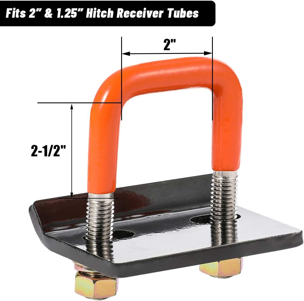 CZC AUTO Hitch Tightener Heavy Duty Anti-Rattle Stabilizer for1.25 2 Inch Hitch, Rubber Coated Lock Down Hitch Stabilizer Set with a Wrench for Hitch Tray Cargo Carrier Bike Rack Trailer Ball Mount