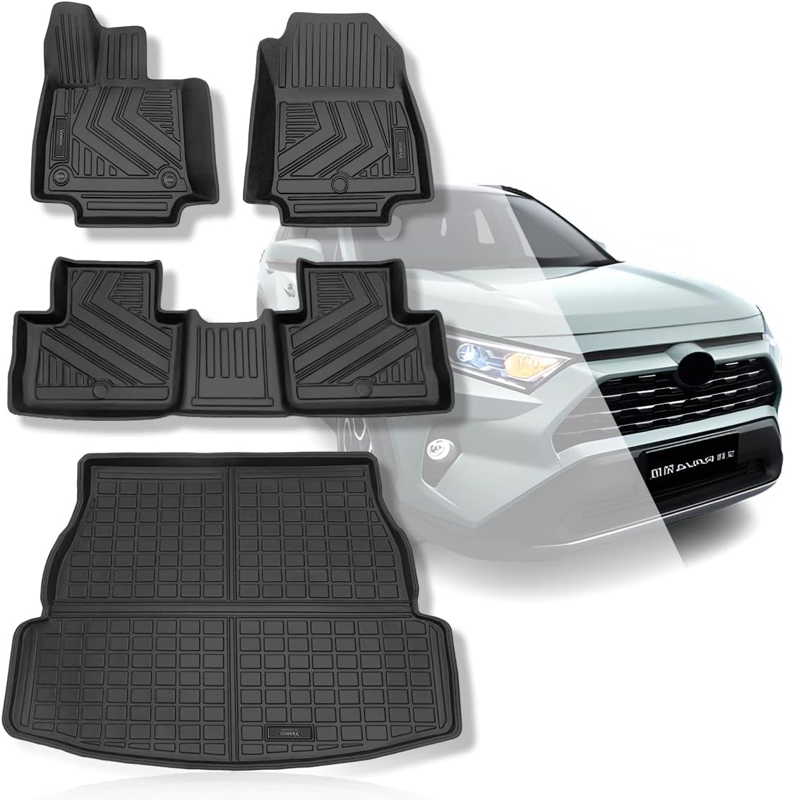 Vanseno Compatible for 2019-2025 Toyota Rav 4 Floor Mats & Cargo Liners Car