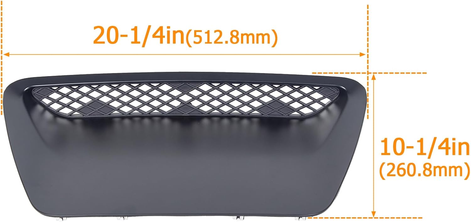 ECOTRIC Front Hood Scoop Molding Bezel Compatible with 2004-2005 Dodge Ram 1500 SRT Replace for YL23TZZAB 5029770AA Air Flow Intake Scoop Cover Hood Vent Grille