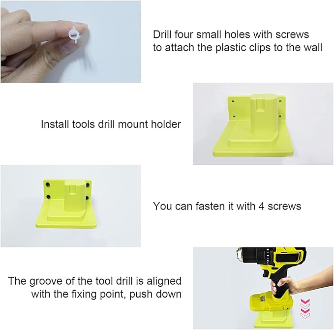 5Pcs Tool Mount Holder Plastic Electric Tool Battery Dock Compatible - Image 7