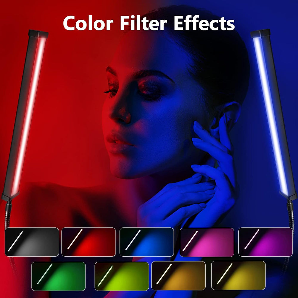 LED Video Light Stick Wand Kit-Photography Lighting with Adjustable Tripod St...