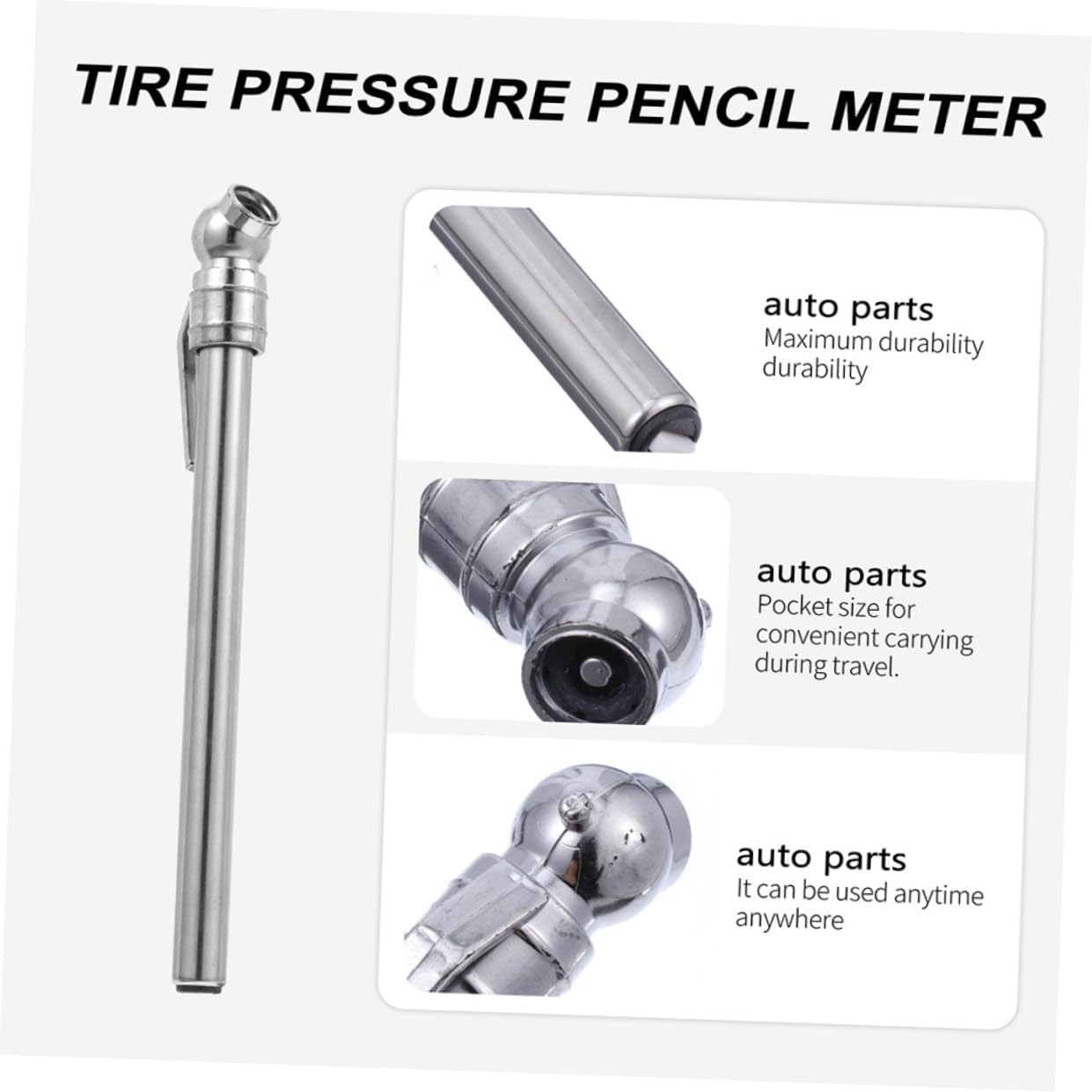 Healifty 5Pcs Portable Tire Pressure Gauge Accurate Car Tire Pressure Pen for Easy Monitoring Battery Design for Travel and Automotive Maintenance