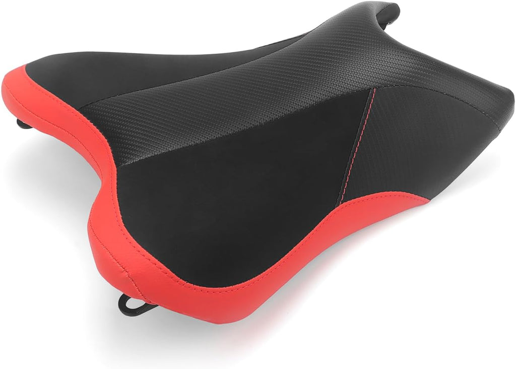 825mm Motorcycle Tall Seat Cover,Hightened Seat Cushion for CFMOTO 450SS 450SR 450NK 2023-2025,Driver Comfort Tall Seat, Black PU Leather (Black-Red)