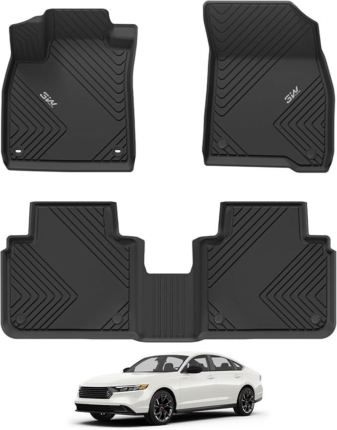 3W Floor Mats Fit for Honda Accord 2023 2024 2025 All Weather Heavy Duty Custom by 3W