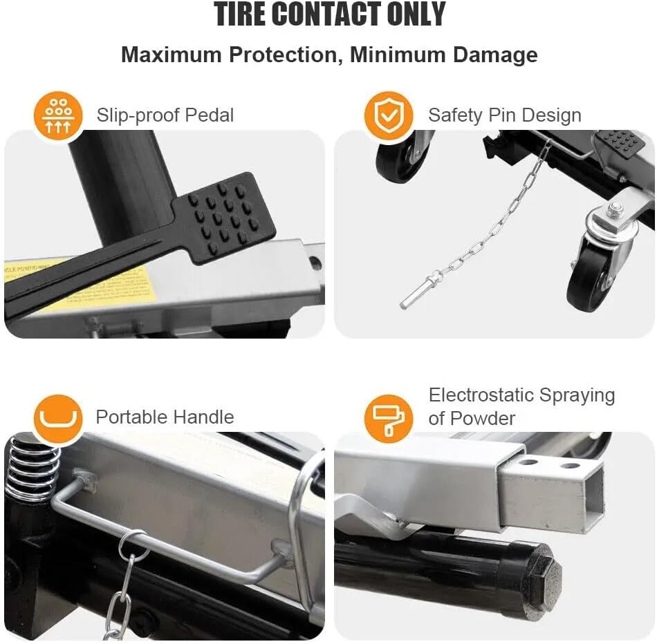 Trailer Mover 4T Hydraulic Car Wheel Dolly Go Jack Set Vehicle 1500LB Move Position Wheel Dolly Car Mover Moving Tool Car Mover