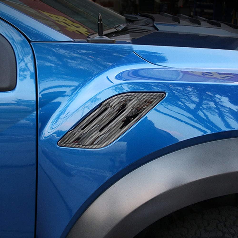 Front Side Fender Vent Chrome Cover Trims for 2017 2018 2019 2020 Ford F150 Raptor Accessories (Carbon Fiber)