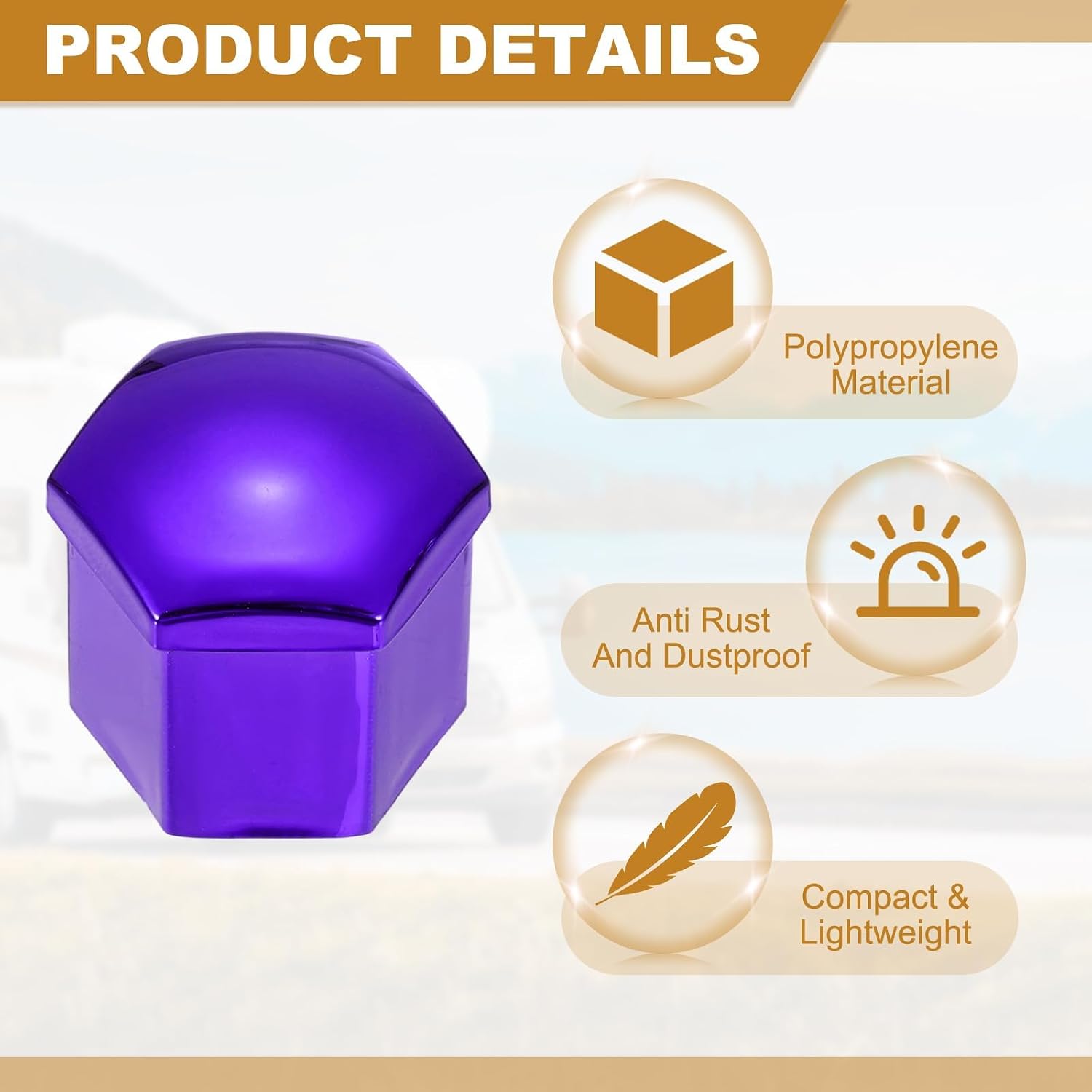 20 Pcs Wheel Lug Nut Covers for Jeep Wrangler JL 2018-2024 Unlimited 4-Door Sahara Willys Rubicon, Auto Tire Hexagon Screw Bolt Caps Dustproof Electroplated ABS Plastic Exterior,Purple-21mm