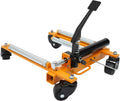 Car Wheel Dolly Jack Mechanical 2204-lbs Steel Car Moving Skates | 12'' Wheel Vehicle Positioning Jack Heavy Duty Rollers with Ratcheting Foot Pedal for Tire Auto Repair Moving, Orange