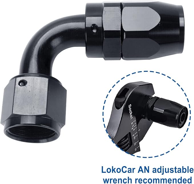LokoCar 8AN Hose End Fitting 90 Degree Swivel - Image 5