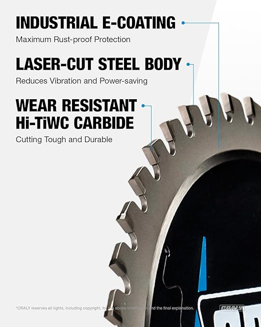 CRALY 7-1/4 Inch 48 Teeth Steel and Ferrous Metal Cutting Circular Saw Blade - Image 3