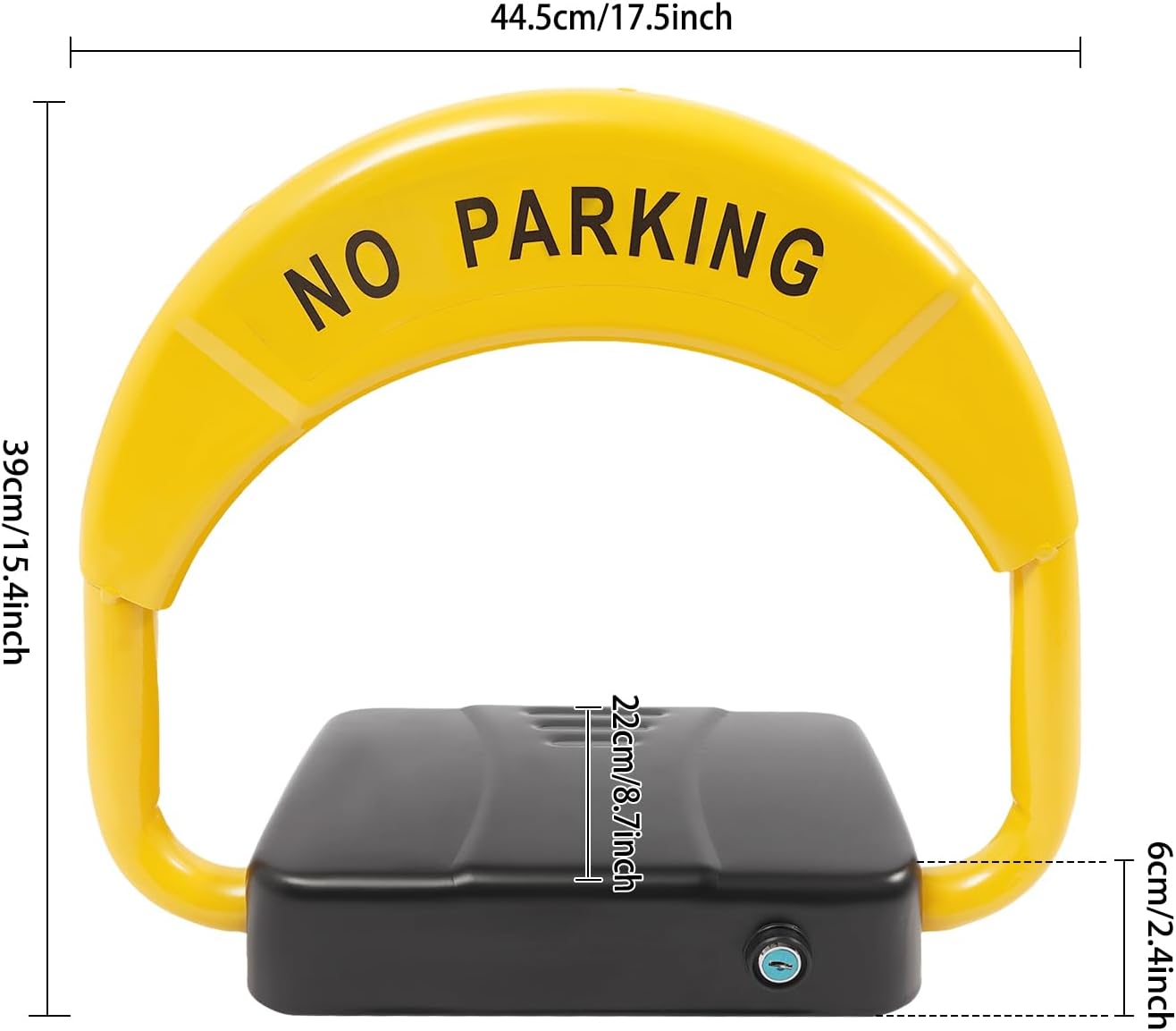Automatic Remote Control Parking Lock, Folding Parking Barrier with 98ft Wireless Range for Private Car Space, Alloy Steel Waterproof Ground Mount Security Lock for Residential Commercial Use