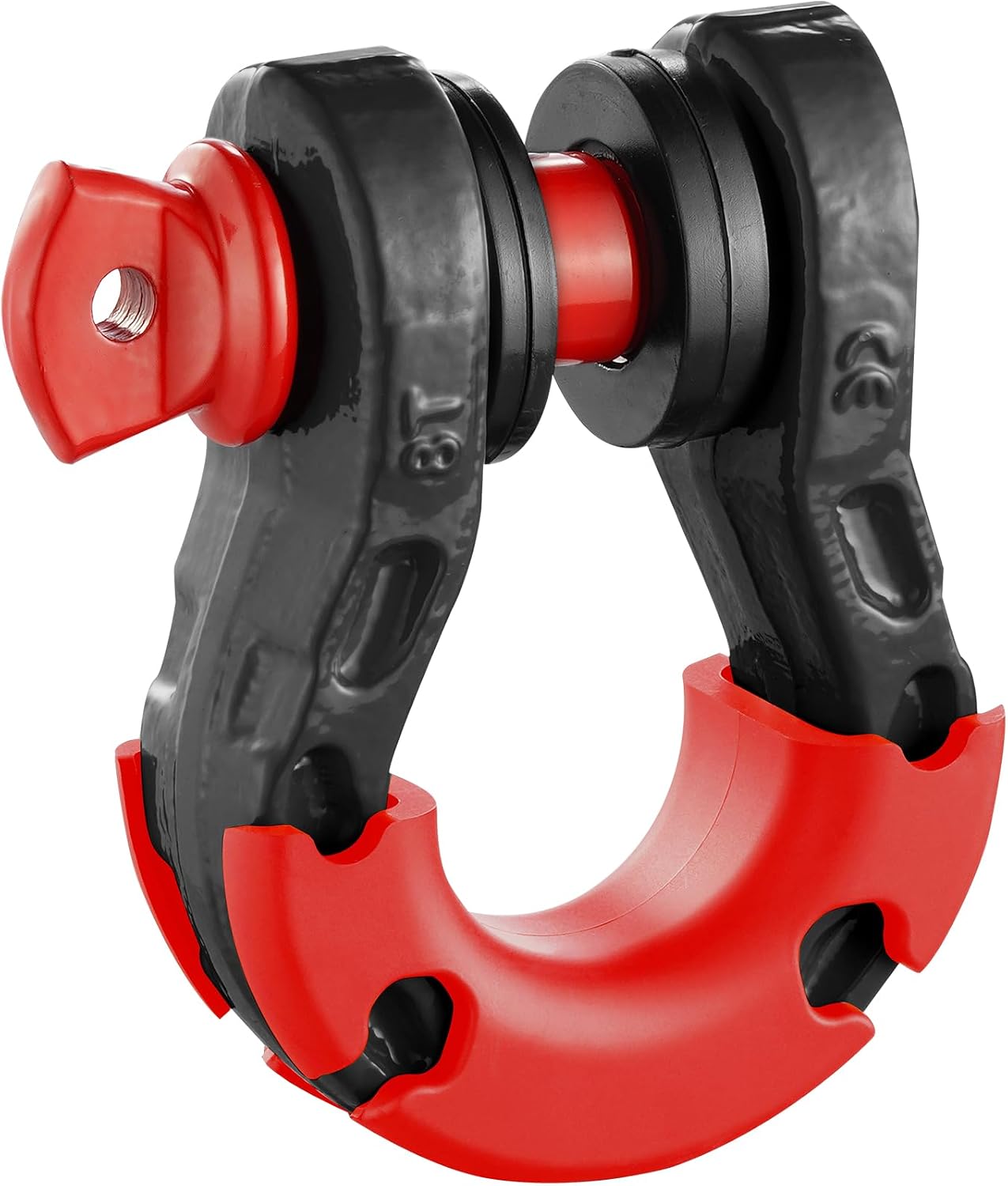 VEVOR 3/4" D Ring Shackle, Black Shackles for Truck with 7/8” Screw Pin 66139 lbs (30 Ton) Break Strength Red Isolator Washers Kit, Winch Towing Shackle for Truck Jeep Heavy Duty Off Road Recovery