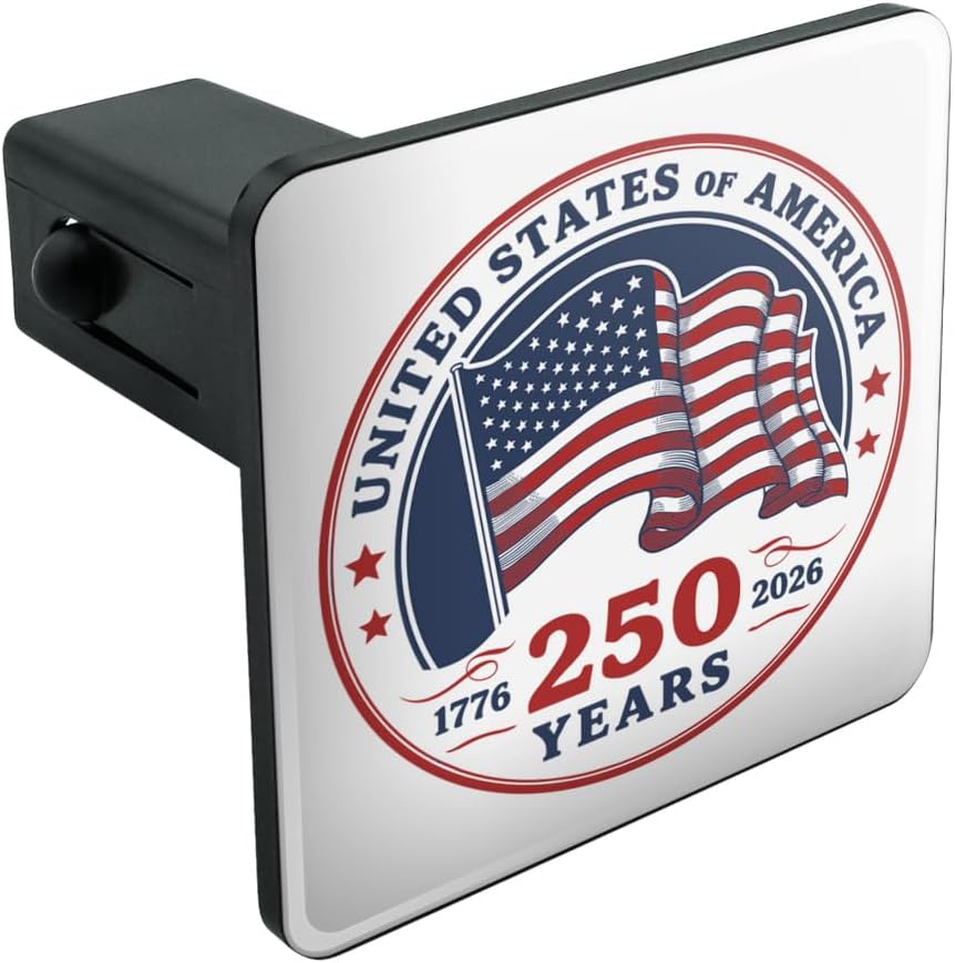 Graphics & More United States of America 250 Years Badge Tow Trailer Hitch Cover Plug Insert 1 1/4 inch (1.25")