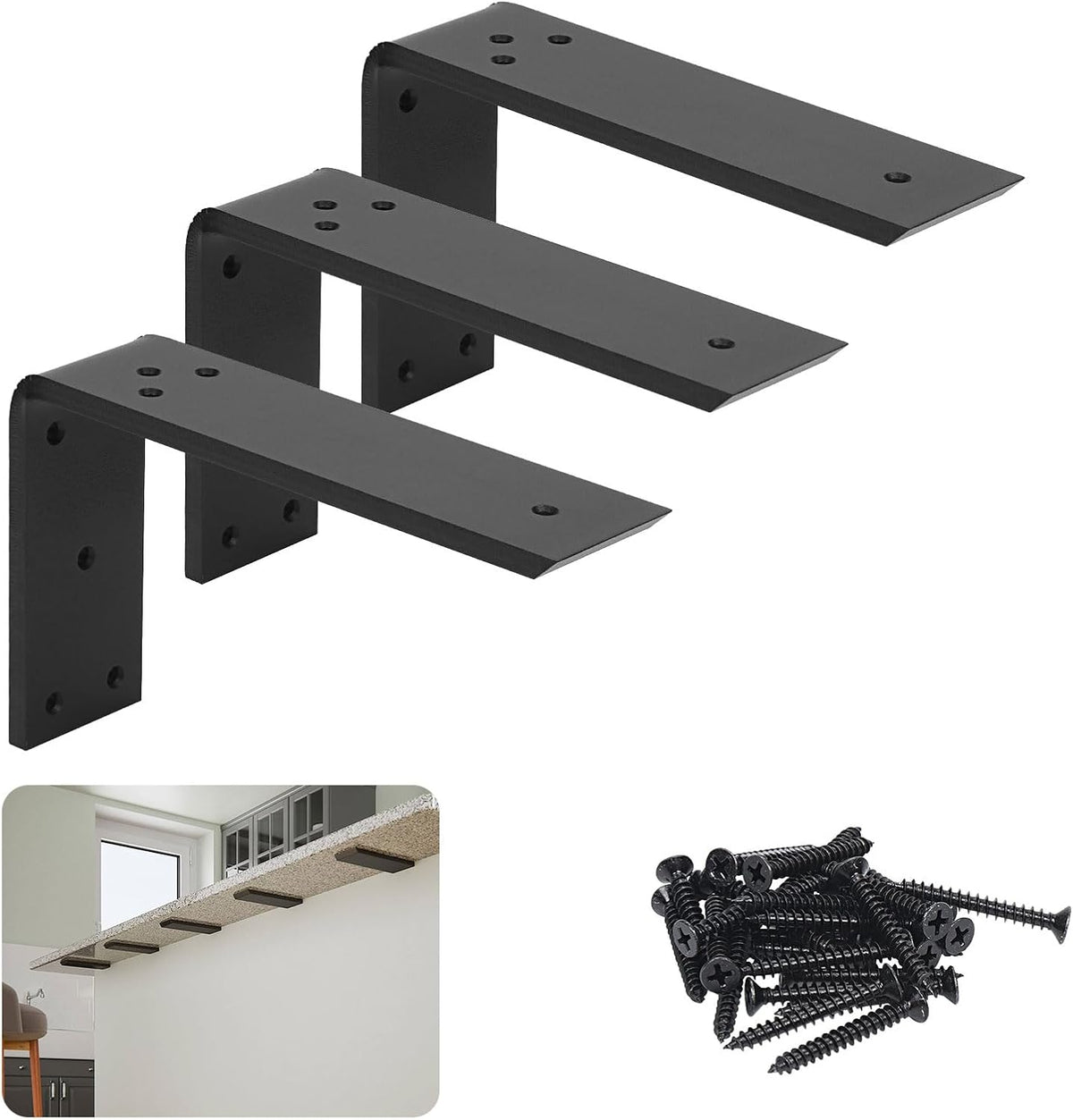 lcgp countertop support brackets, 3-pack 10" solid heavy, main product view