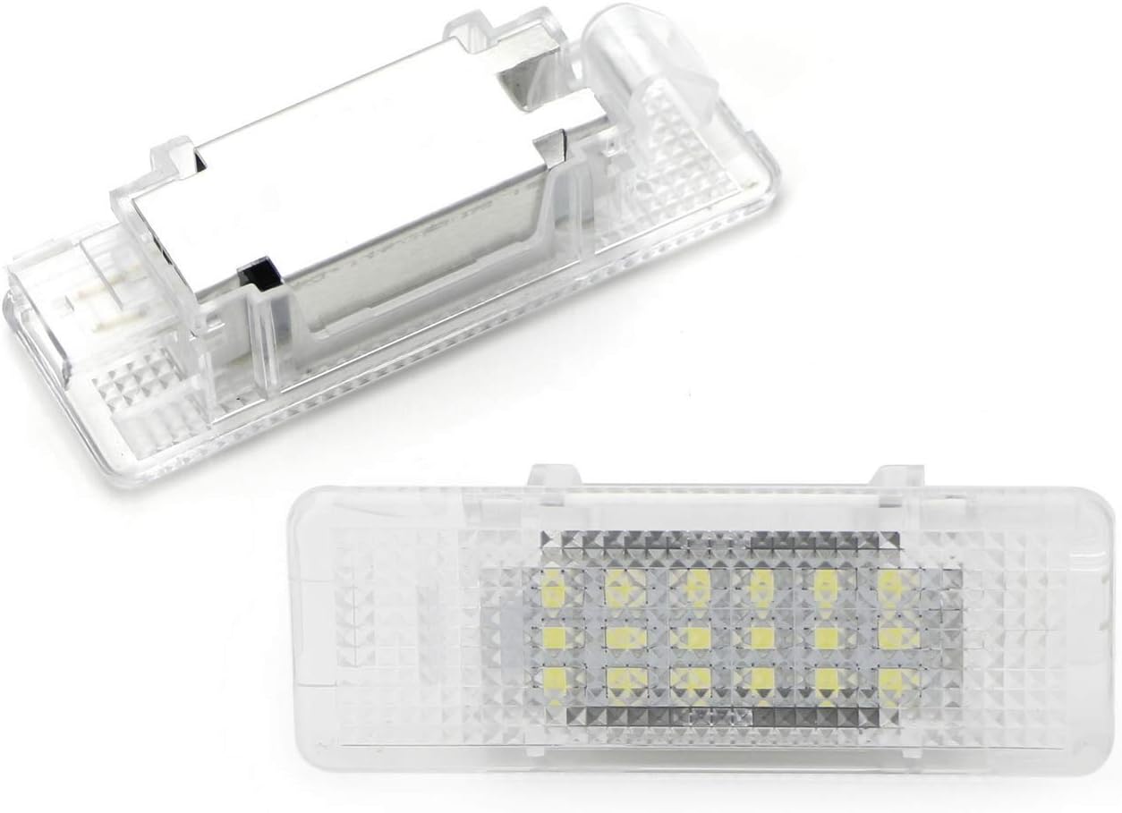 iJDMTOY Xenon White LED Step Courtesy Lights Compatible With BMW E39 5 Series, E53 X5, Z8, Powered by 3W 18-SMD LED Lights, Replace OEM Footwell, Side Door Lamps