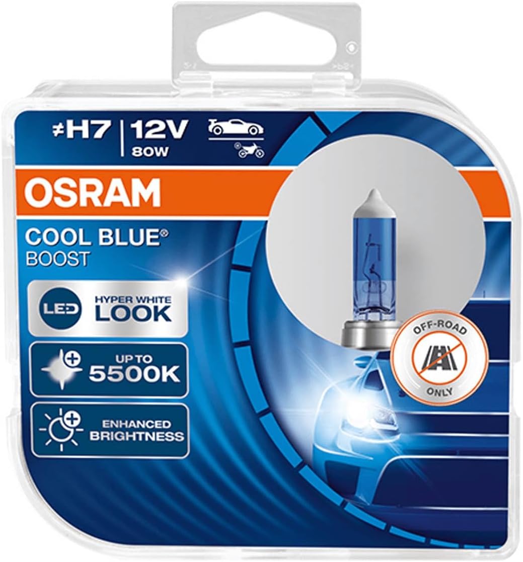 OSRAM XENARC Cool Blue Boost D1S, HID Headlamp, 66140CBB-HCB, Hyper Blue Light, 85V, 35W, OFFROAD-Only, Duobox (2 Lamps), Duo Box