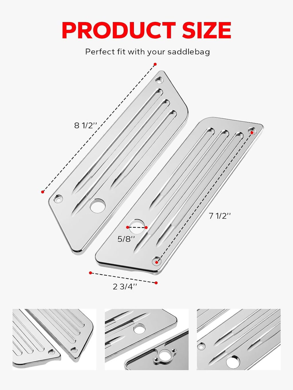 Amazicha Saddlebag Saddle Bag Latch Covers Chrome Compatible for Harley Davidson Touring Street Glide, Electra Glide, Road Glide 1993-2013