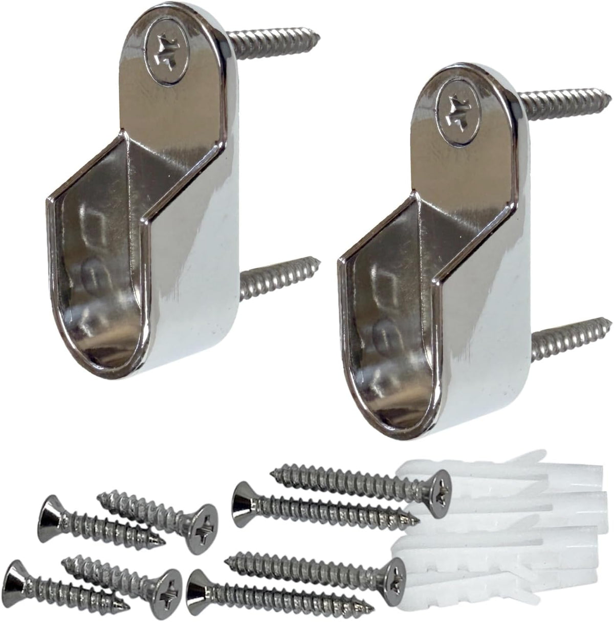 oval closet rod end supports | screw on, main product view