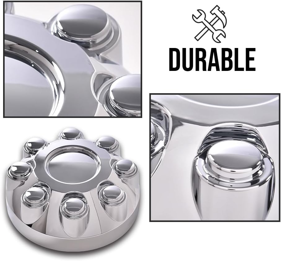PIT66 4PCS 8 Lug Covers 17" Wheel Center Cap Fit Dodge RAM 1500 2006-2008 | Chrome Hub Caps Fit RAM 2500 2003-2013/ RAM 3500 Truck 2003-2012 52121450AD, 52121450AD.7, OXY18PAKAA