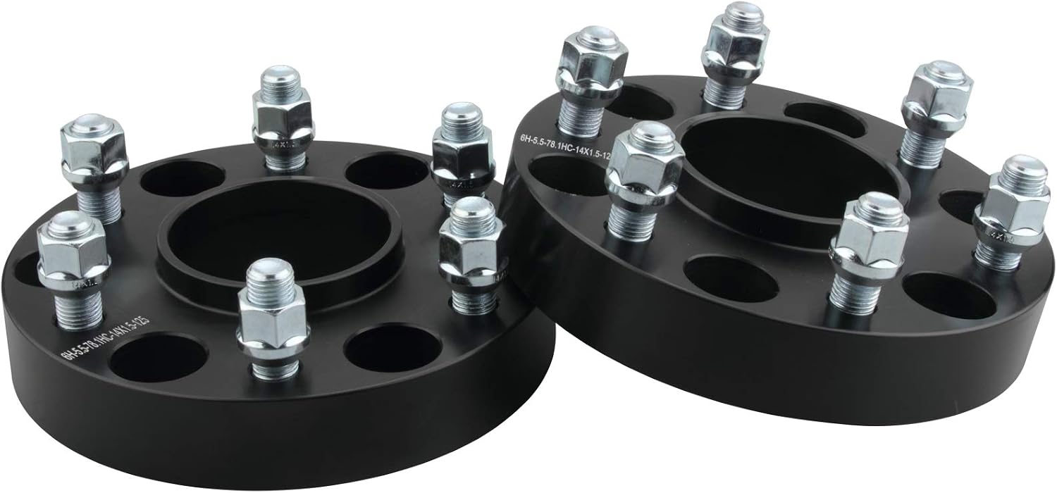 4pc Forged 6x5.5 Hubcentric Wheel Spacers 1 Inch M14x1.5 Studs 78.1mm Hub | Compatible with Chevy GMC 6 Lug 6x139.7 Rim for 1999-2026 Silverado Sierra 1500, 1988-2026 Suburban Yukon, 2019-2026 RAM1500