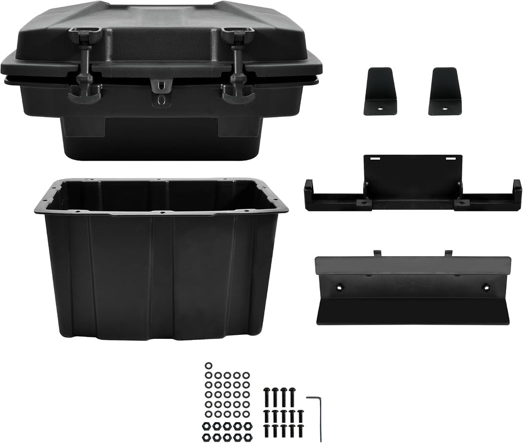 SAUTVS Rear Cargo Storage Box for Kawasaki Mule Pro MX 2019-2027 | 20L PP Bed Trunk Storage Bin, IP67 Waterproof, Removable Design