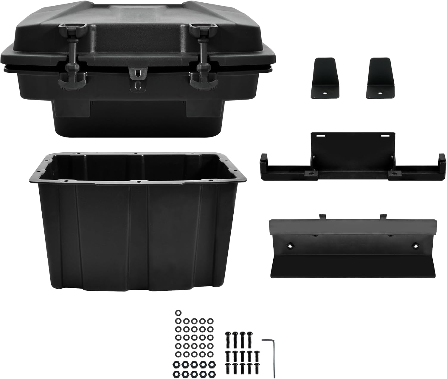 SAUTVS Rear Cargo Storage Box for Kawasaki Mule Pro MX 2019-2027 | 20L PP Bed Trunk Storage Bin, IP67 Waterproof, Removable Design