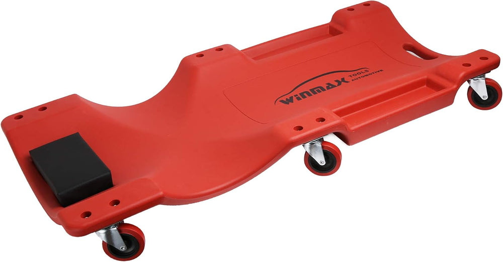 WINTOOLS Low Profile Red 40 Inch Creeper Garage Plastic Rolling Car Repair Me...