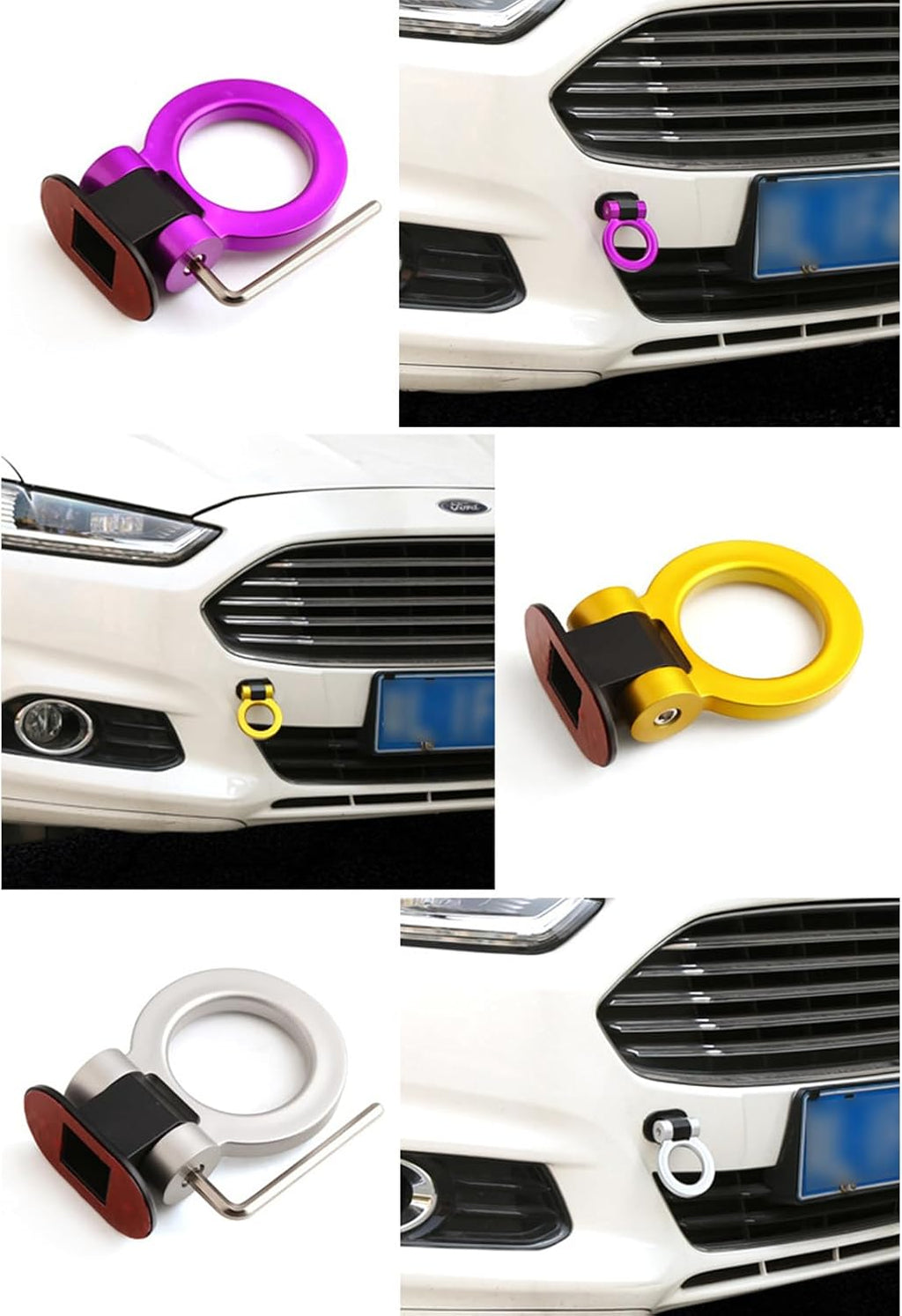 ABS Trailer Hitches for Car Front Bumper Universally Easy Installation Decorative Tow Hook Decorations Sticker
