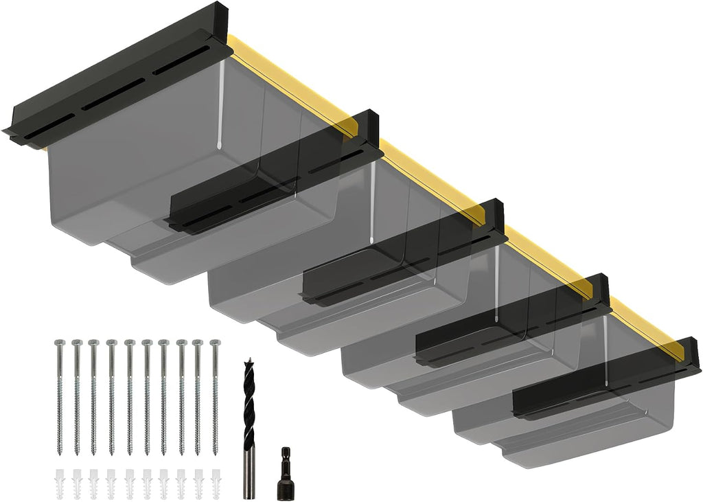 Overhead Garage Storage Rack 4-Bin, Heavy Duty Ceiling Racks w/ 400 LBS Load