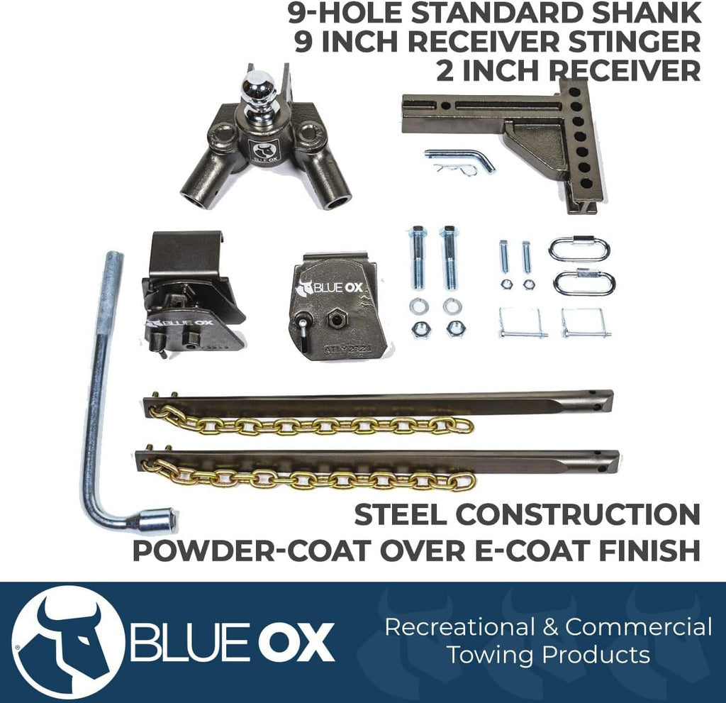 Blue Ox BXW2000 SwayPro Weight Distributing Hitch | 9 Hole Shank, 2000lbs Tongue, 20000lbs Towing, 2-1/2″ Receiver | Quick & Simple to Use