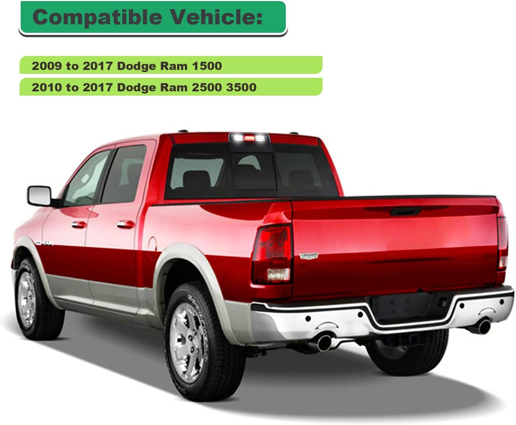 3rd Third Brake Light Seal Gasket Compatible with Dodge Ram 1500 2009 to 2018, Ram 2500 3500 2010 to 2018,Waterproof High Mount Stop Lamp Assembly, Single-Sided Adhesive