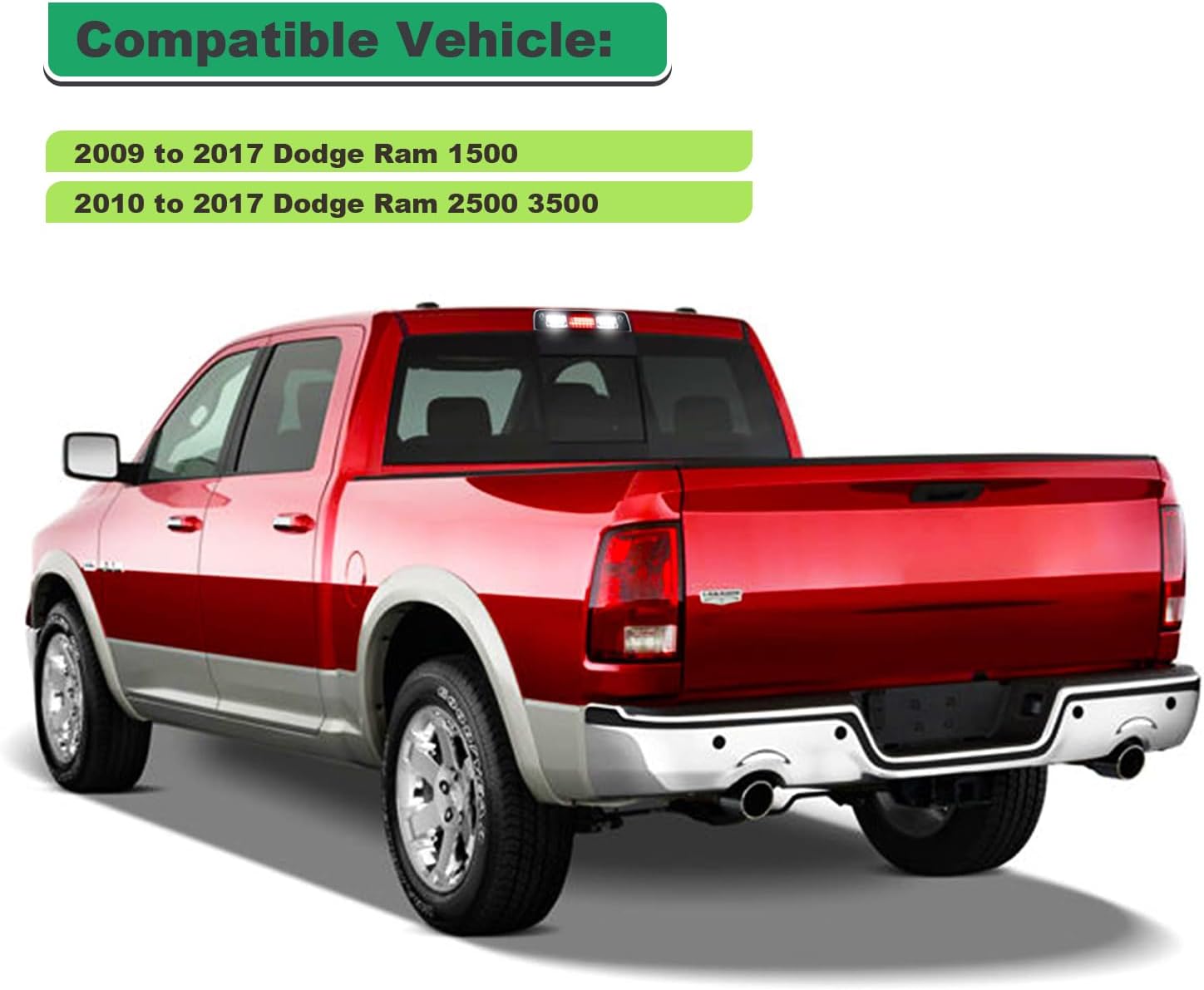 3rd Third Brake Light Seal Gasket Compatible with Dodge Ram 1500 2009 to 2018, Ram 2500 3500 2010 to 2018,Waterproof High Mount Stop Lamp Assembly, Single-Sided Adhesive