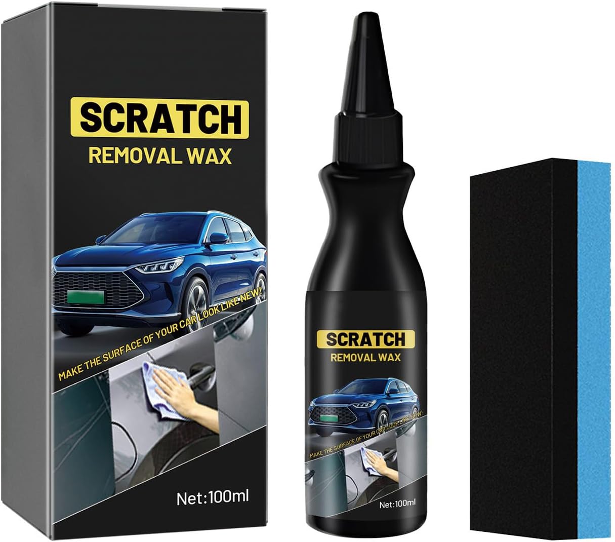 Quick Vehicle Scratch Repair Set with Sponge Applicator 2025 Enhanced Car Scratch Remover Set with Sponge for Deeps Scratches