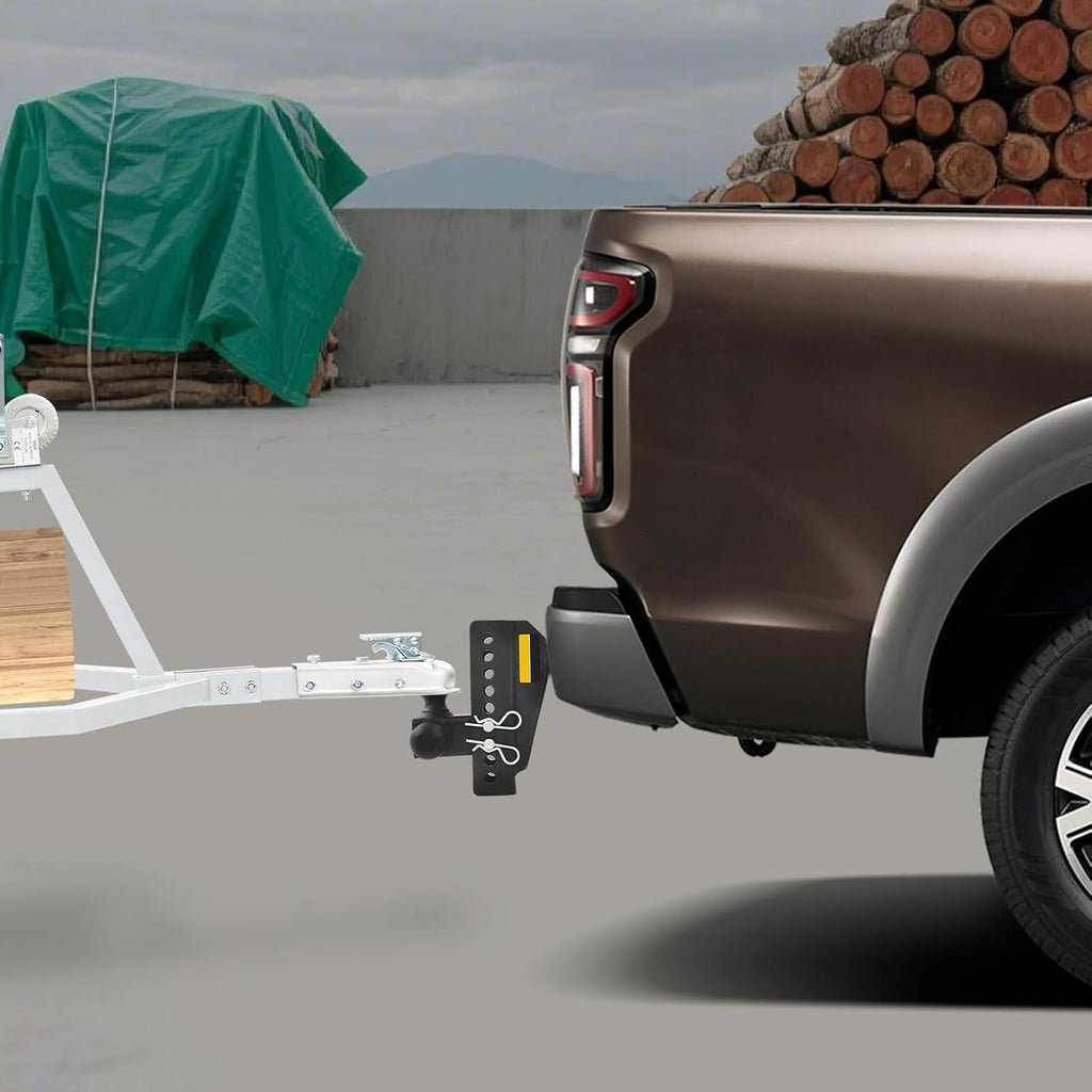 8" Triple Ball Trailer Hitch with Locks, 2" Receiver, Adjustable Tow Hook | Carbon steel, rust-resistant, fits trucks and RVs, includes anti-theft dual pin locks, easy adjust, 3 ball sizes