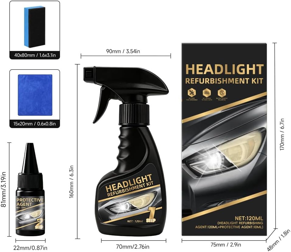 2026 new Model Multifunctional Car Headlight Polishing for All Vehicle TypesCar Headlight Restoration Polishing Kits,Headlight Cleaner and,Automotive Headlamp Restoration Fluid Oxidized。 (1pc)