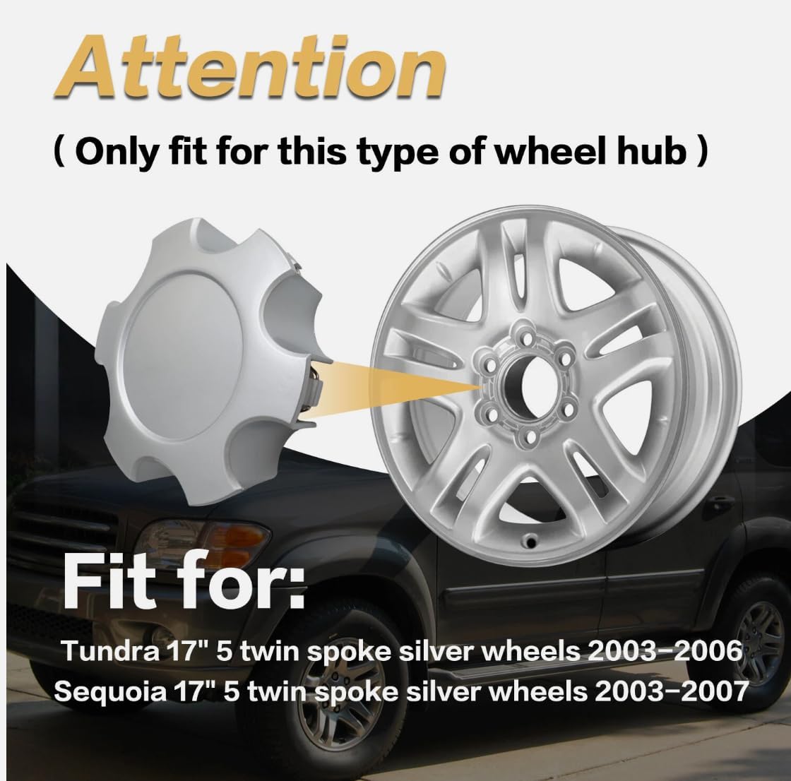 4PCS 140mm 5.5 Inch Silver Blank Car Wheel Hub Center Cap for Sequoia Tundra OEM 2003-2007 42603-420NM-01 69440
