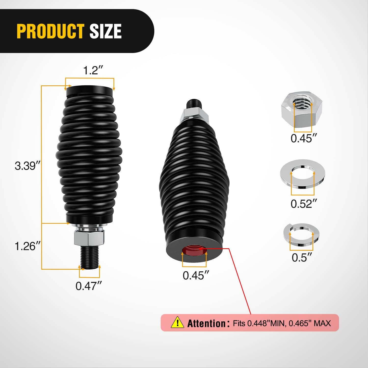 Nilight 2pcs Heavy Duty Barrel Spring Mounting Base for Whip Light ATV UTV RZR SXS Can Am Truck Jeep Off Road